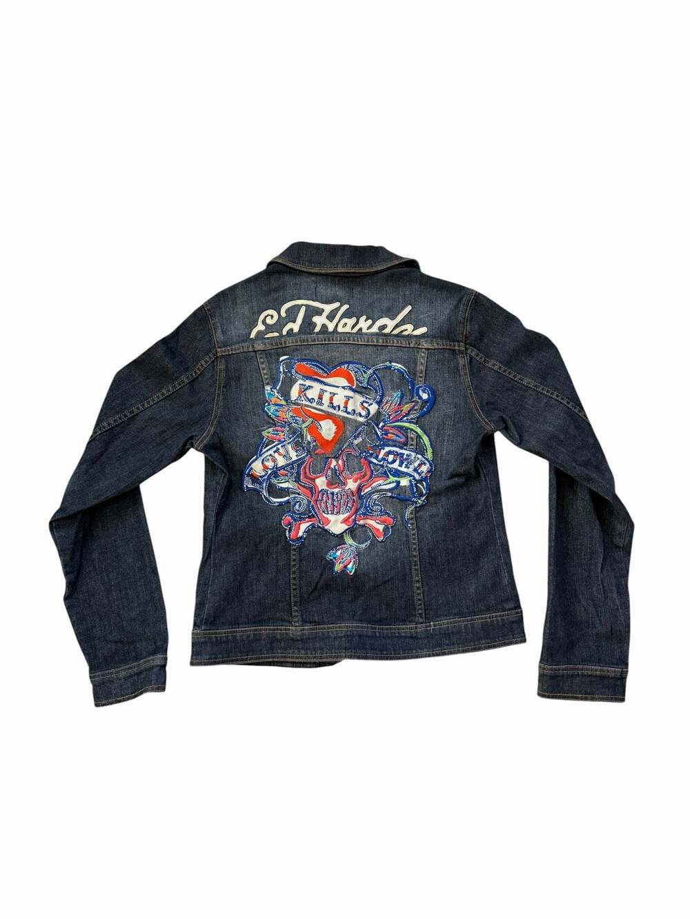 Ed Hardy by Christian Audigier Love Kills Slowly Denim Jacket